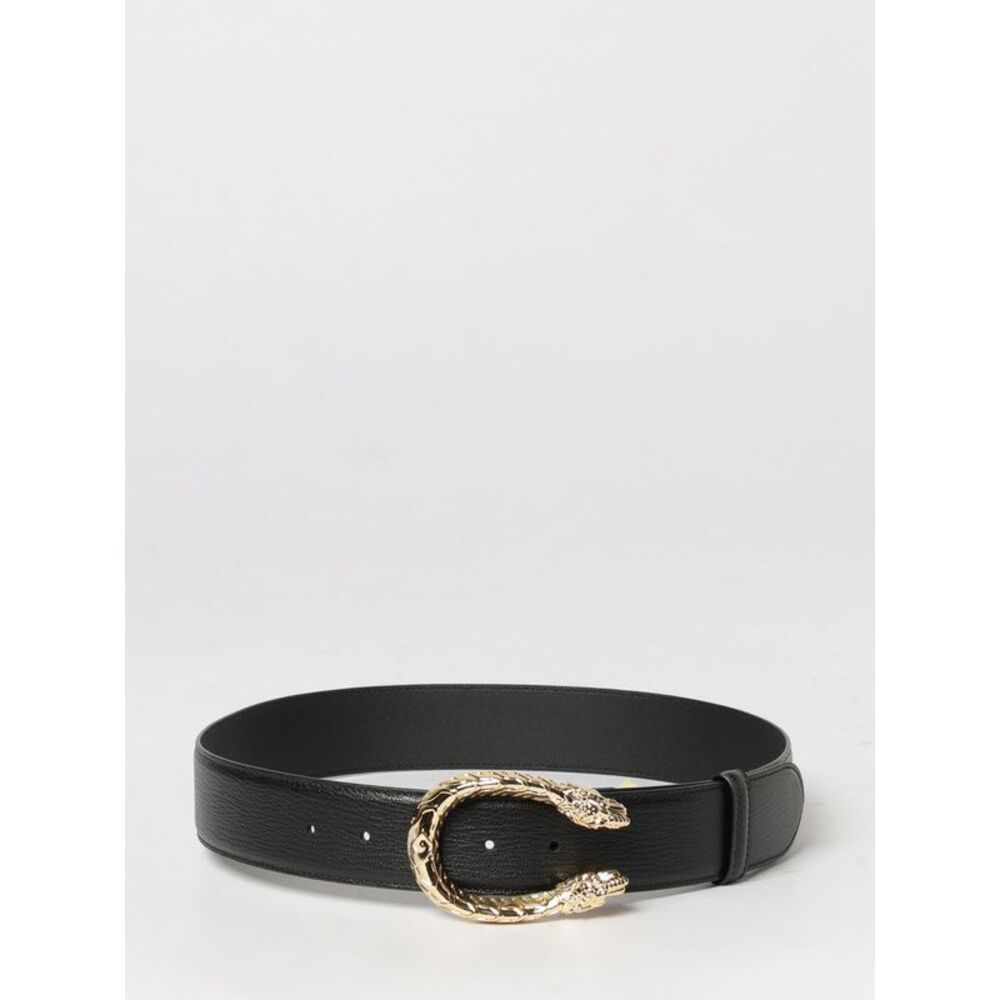 Gucci Women Gucci Leather Belt With Logo Buckle